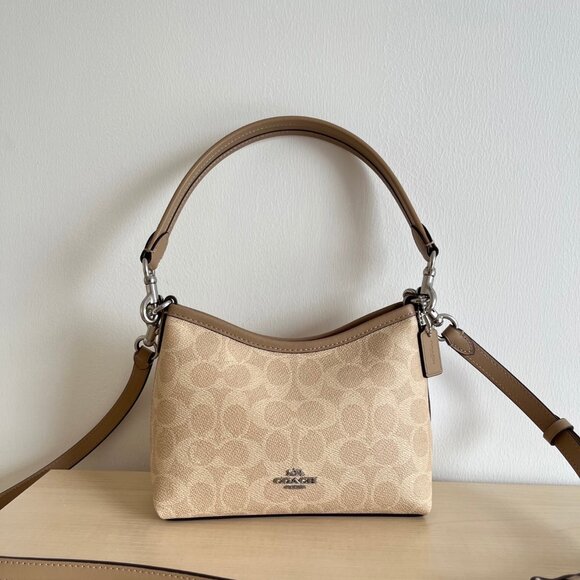 Coach Handbags - Coach Logo-Lettering Canvas Shoulder Bag